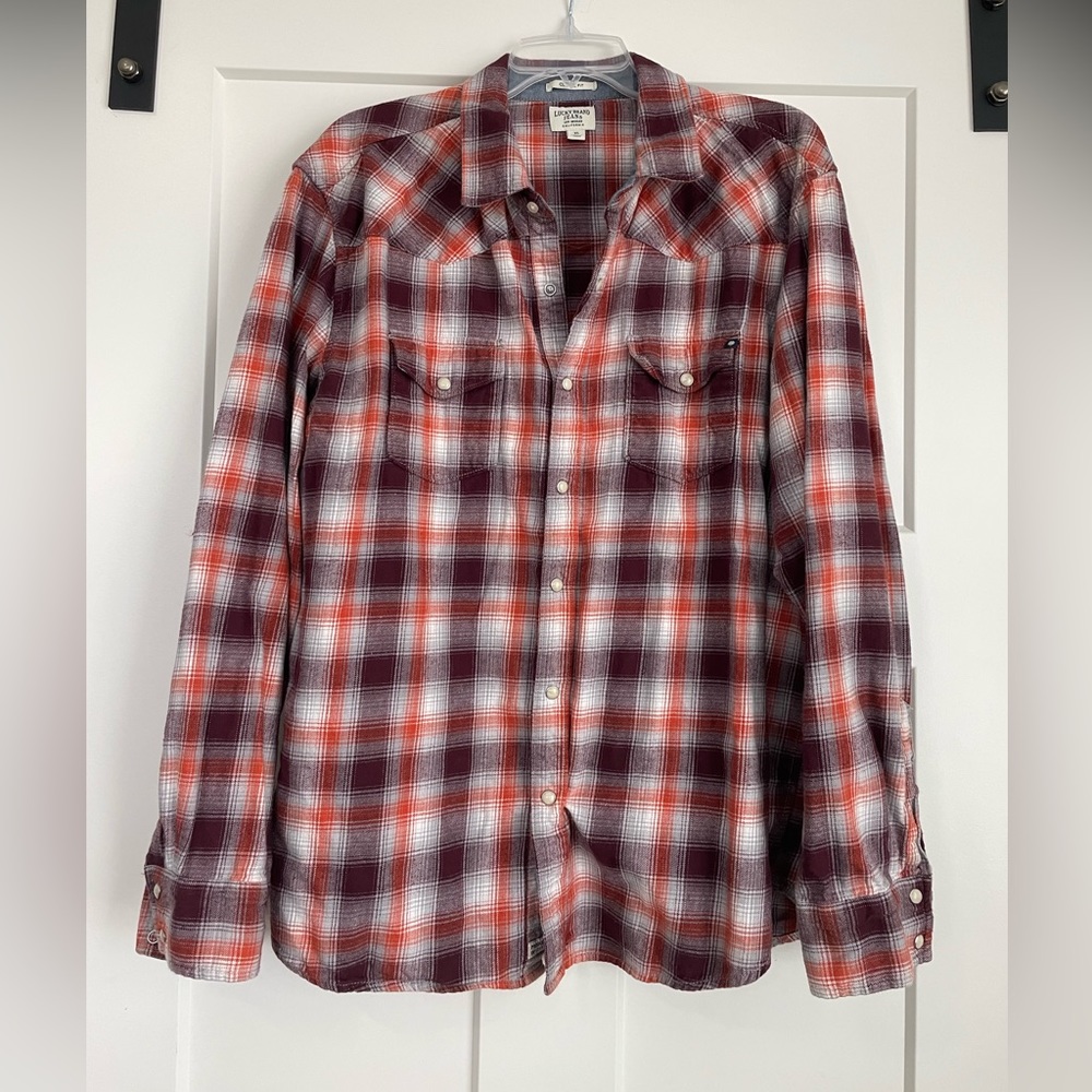 Lucky Brand Men’s XL Pearl Snap Flannel Shirt